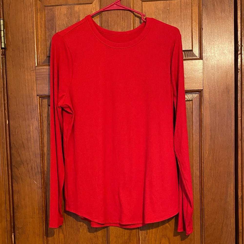 No Boundaries Red Long Sleeve Tee